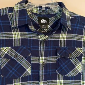 Quicksilver Plaid Flannel Shirt Boys Youth size Med